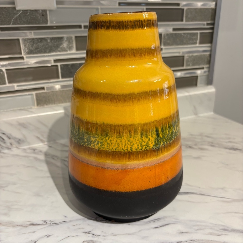 Vintage West Germany Fat Lava vase 1533-24 Mid Century Modern‎ - Picture 6 of 11